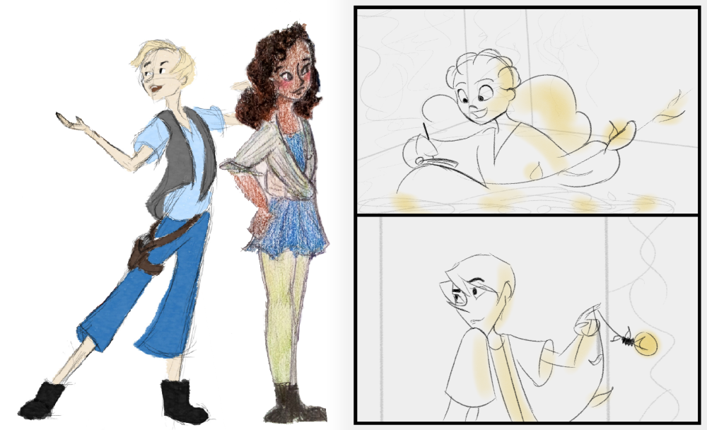 Tris and Pointes, character design evolution (Commonplace - 2014/2016)